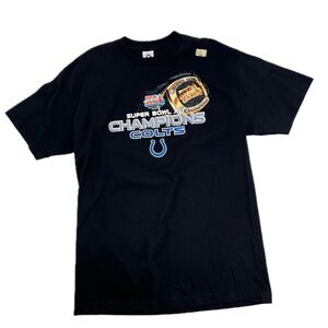 NFL Indianapolis Colts Super Bowl XLI Champions, Black T-Shirt Size Large